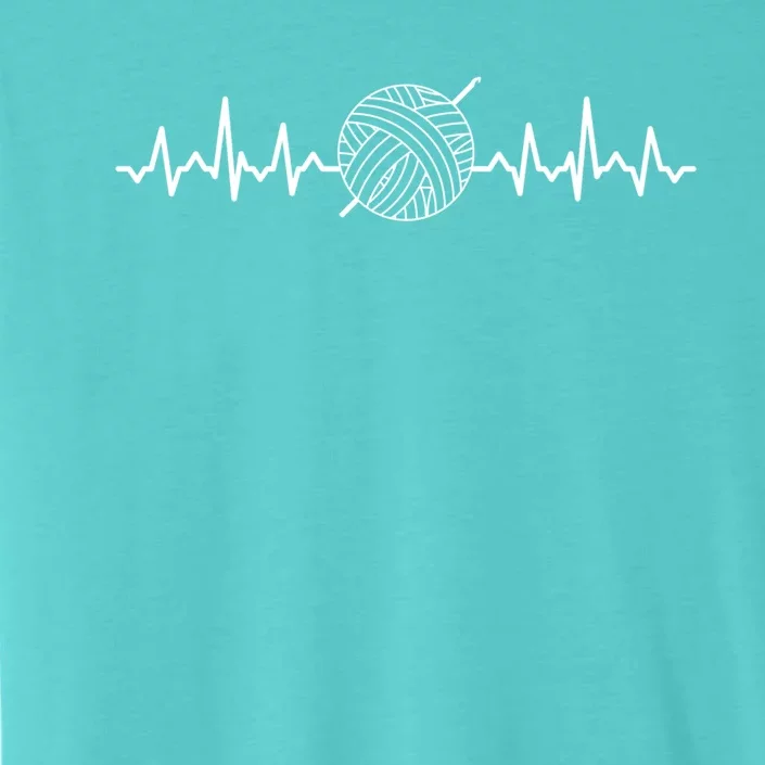 Funny Crochet Heartbeat Cool Design Crocheting Lovers Gift ChromaSoft Performance T-Shirt