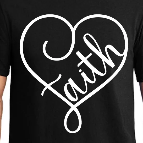 Faith Cursive Heart Christians Jesus Loves Pajama Set