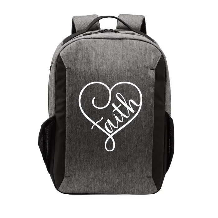 Faith Cursive Heart Christians Jesus Loves Vector Backpack