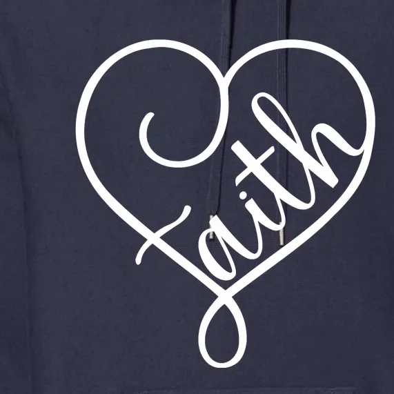 Faith Cursive Heart Christians Jesus Loves Premium Hoodie