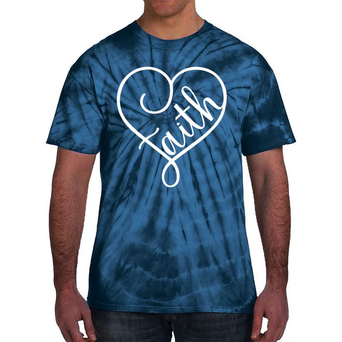 Faith Cursive Heart Christians Jesus Loves Tie-Dye T-Shirt