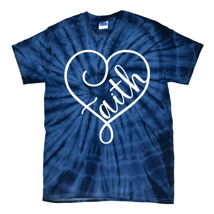 Faith Cursive Heart Christians Jesus Loves Tie-Dye T-Shirt