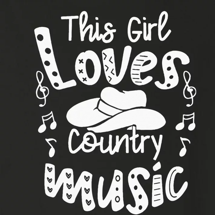 Funny Cowgirl Hat Music Lover This Girl Loves Country Music Toddler Long Sleeve Shirt