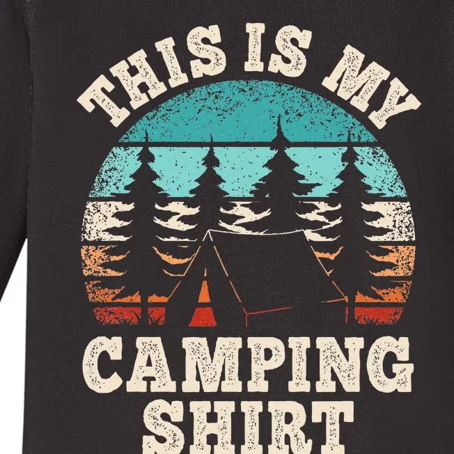 Funny Camper Hiking Nature Outdoor This Is My Camping Baby Long Sleeve Bodysuit