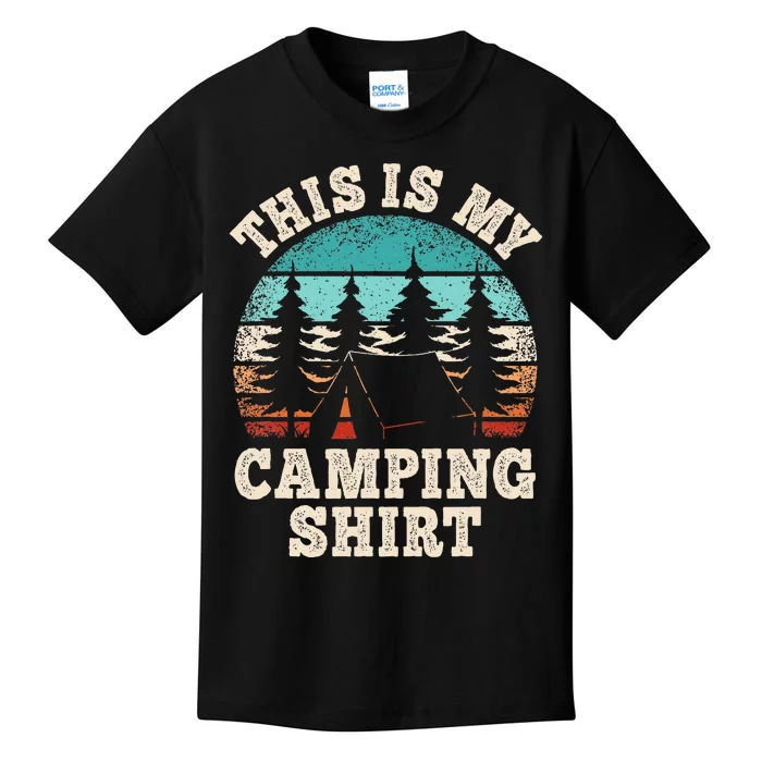 Funny Camper Hiking Nature Outdoor This Is My Camping Kids T-Shirt