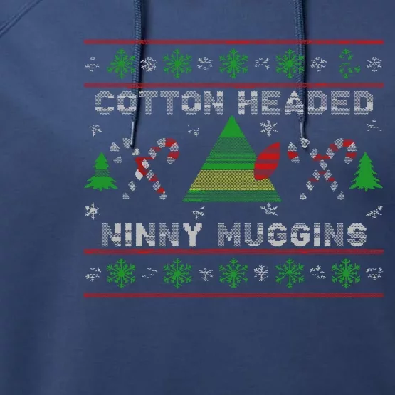 Funny Cotton Headed Ninny Muggins Elf Christmas Performance Fleece Hoodie