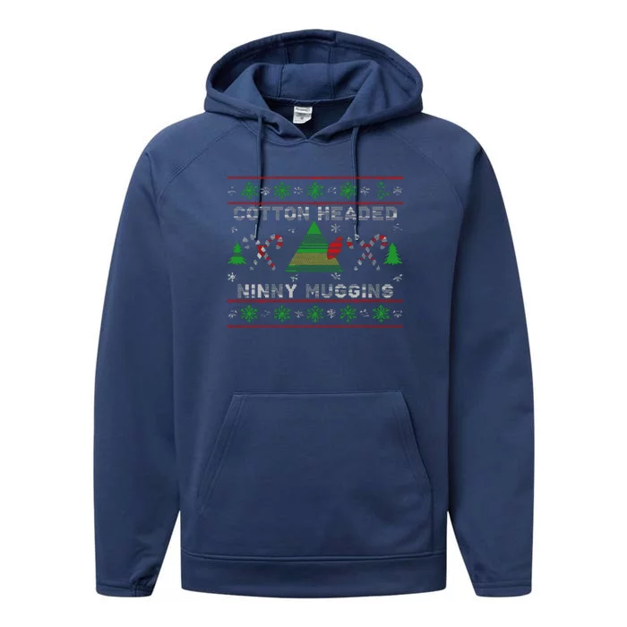 Funny Cotton Headed Ninny Muggins Elf Christmas Performance Fleece Hoodie