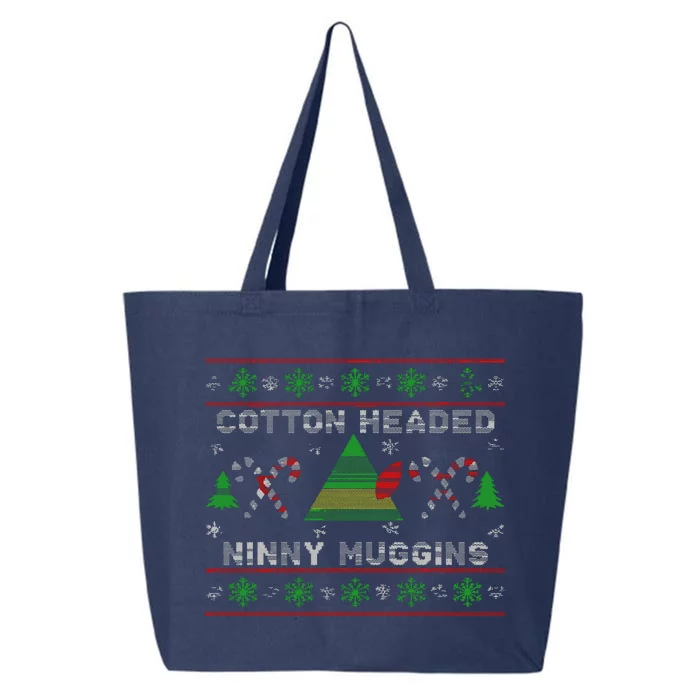 Funny Cotton Headed Ninny Muggins Elf Christmas 25L Jumbo Tote