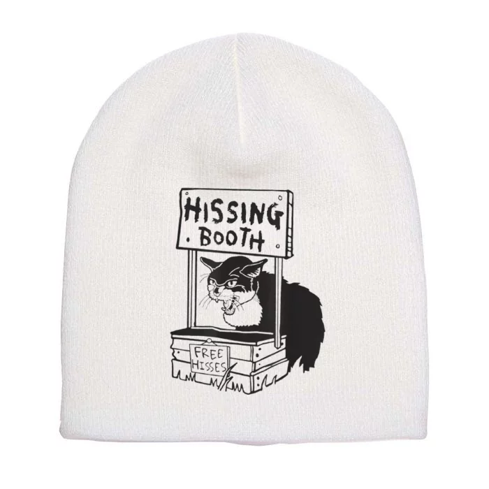 funny Cat Hissing Booth Free Hisses Short Acrylic Beanie