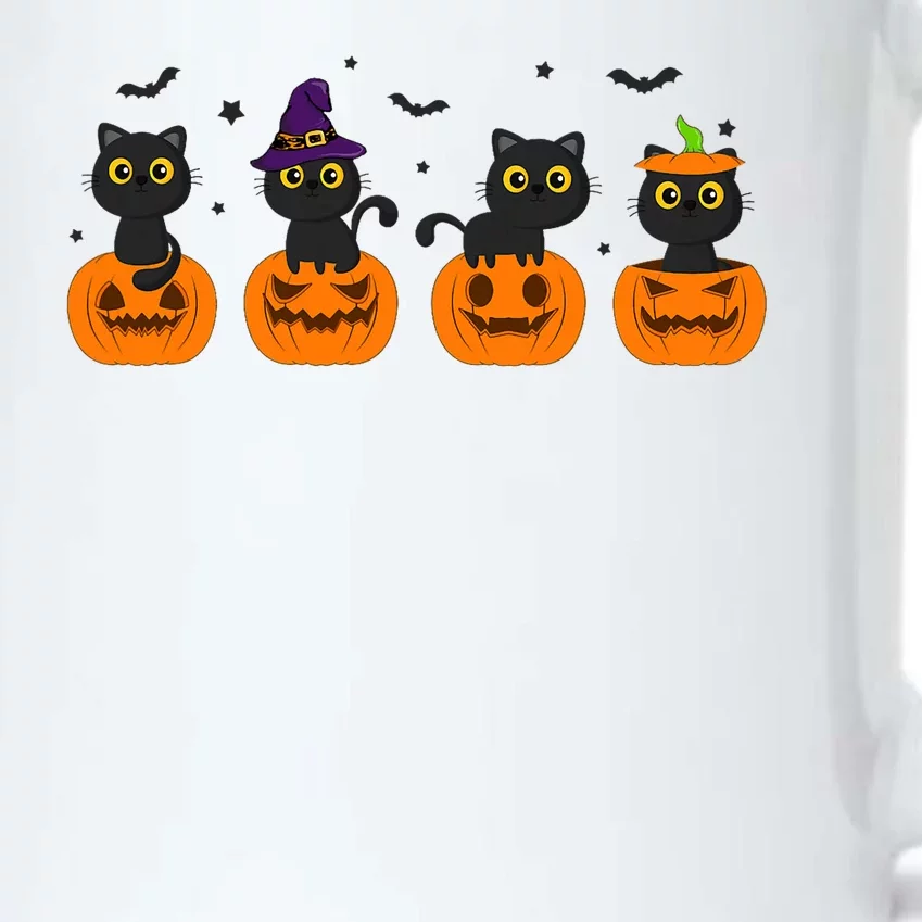 Funny Cats Halloween Retro Style Pumpkin Black Color Changing Mug