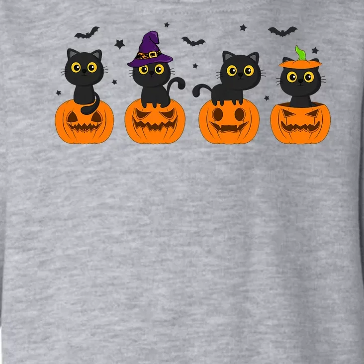 Funny Cats Halloween Retro Style Pumpkin Toddler Hoodie