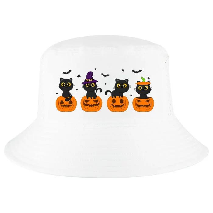 Funny Cats Halloween Retro Style Pumpkin Cool Comfort Performance Bucket Hat