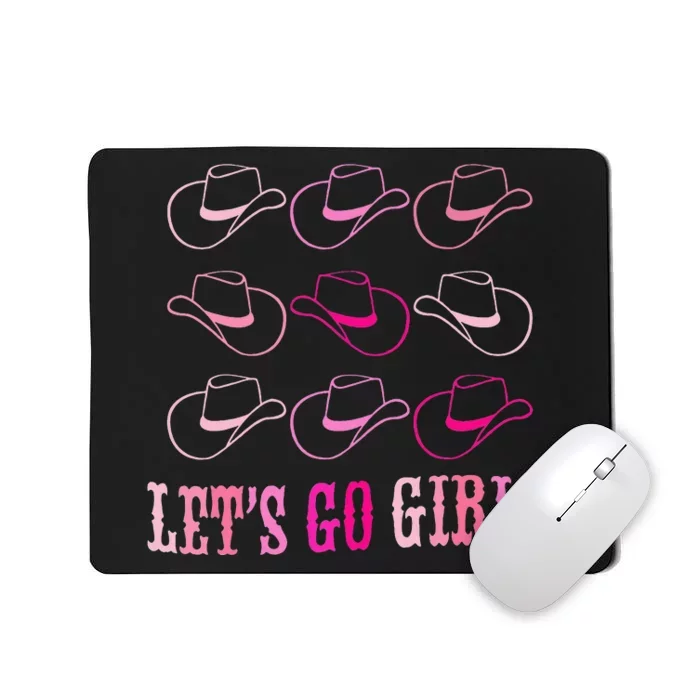 funny Cow Hat Let's Go Western Cowgirls Mousepad