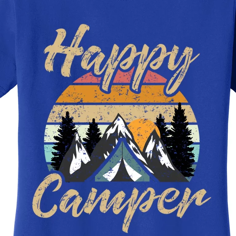 Funny Camping Hiking Lover Present Happy Camper Gift Funny Gift Women's T-Shirt