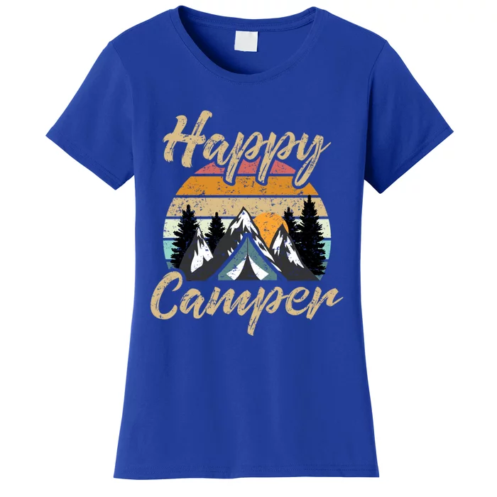 Funny Camping Hiking Lover Present Happy Camper Gift Funny Gift Women's T-Shirt