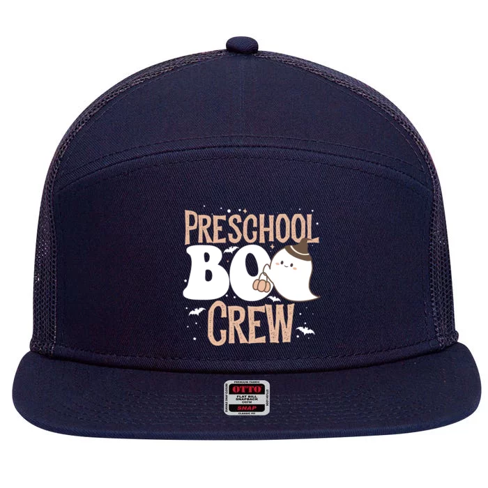 Funny Cute Halloween Preschool Boo Crew Costume Teacher Cool Gift 7 Panel Mesh Trucker Snapback Hat