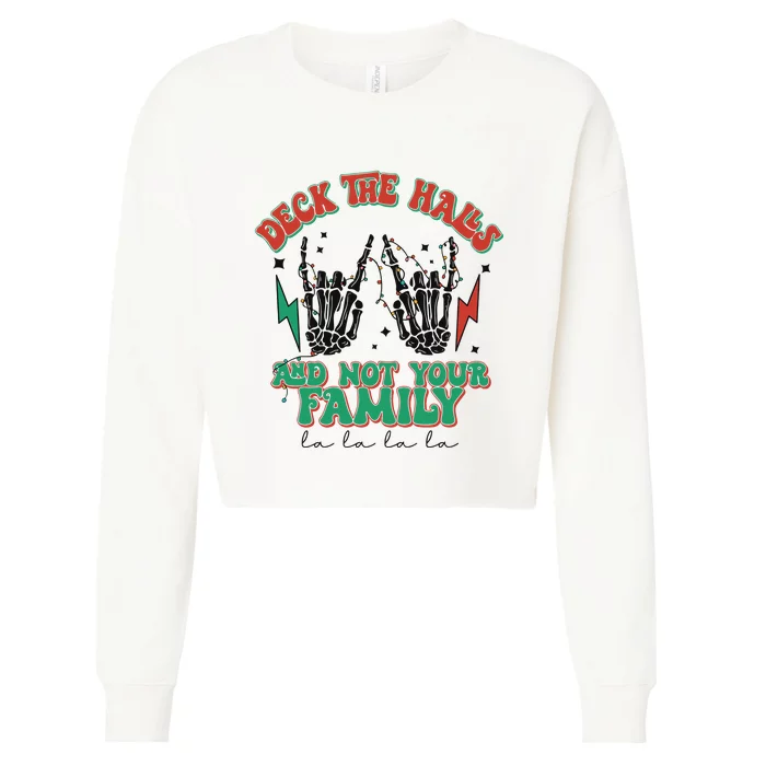 Funny Christmas Happy Holidays Cropped Pullover Crew