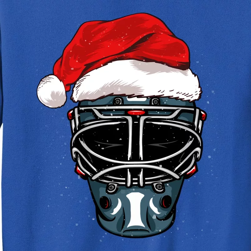 Funny Christmas Hockey Goalie Mask Santa Hat Xmas Celebrate Gift Tall Sweatshirt