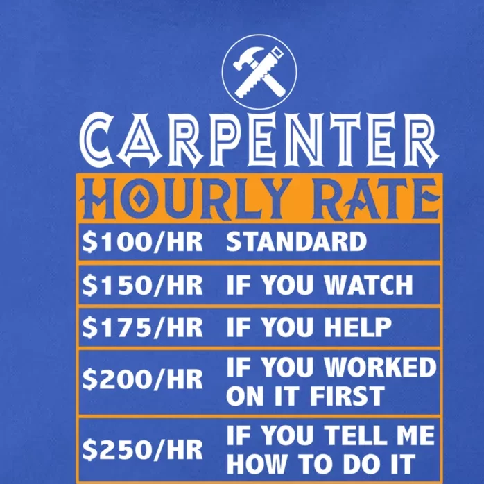 Funny Carpenter Hourly Rate Labor Price Chart Cute Gift Zip Tote Bag