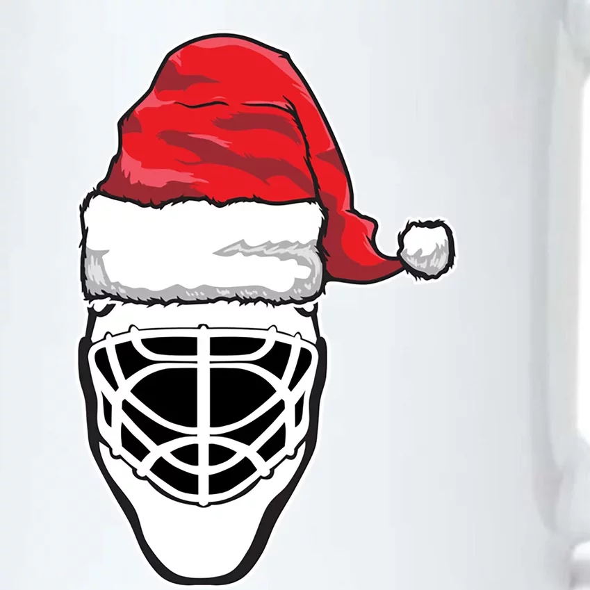 Funny Christmas Hockey Goalie Mask Santa Hat Xmas Gift Black Color Changing Mug