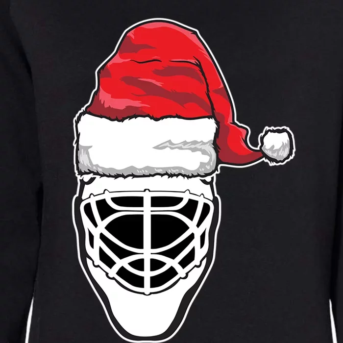 Funny Christmas Hockey Goalie Mask Santa Hat Xmas Gift Womens California Wash Sweatshirt