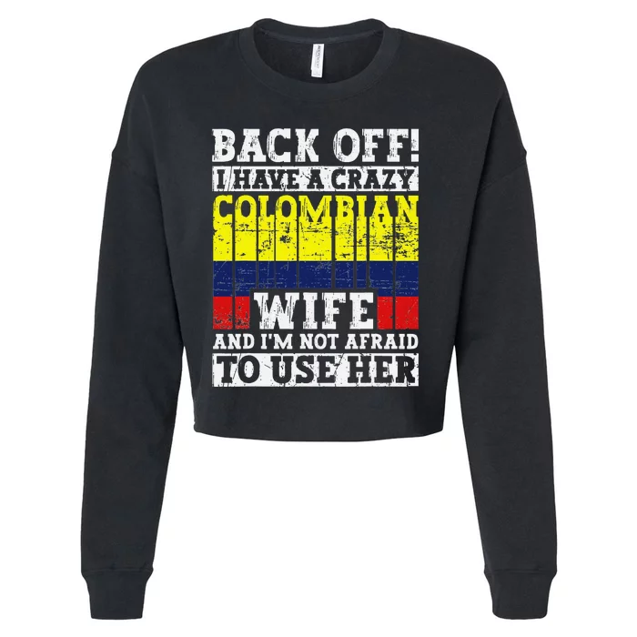 Funny Colombian Husband Apparel Colombia Flag Heritage Cropped Pullover Crew