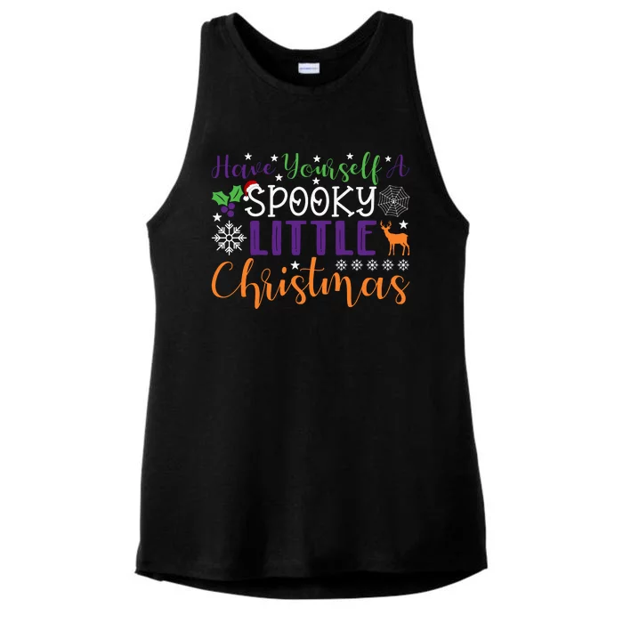 Funny Christmas Have Yourself A Spooky Little Christmas Spooky Goth Christmas Ladies Tri-Blend Wicking Tank