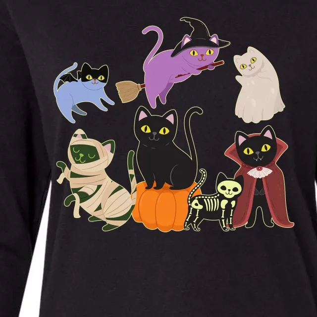 Funny Cute Halloween Costume Cats Kitties Womens Cotton Relaxed Long Sleeve T-Shirt