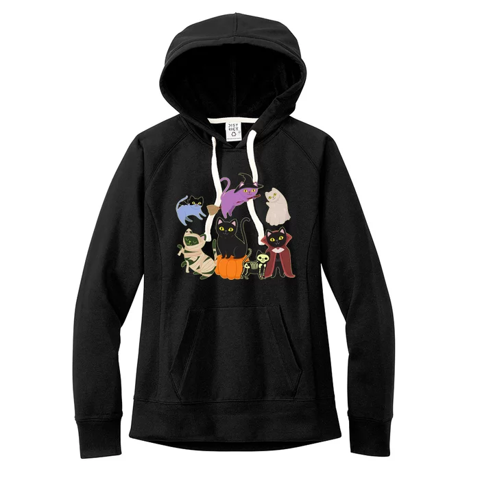 Funny Cute Halloween Costume Cats Kitties Women's Fleece Hoodie