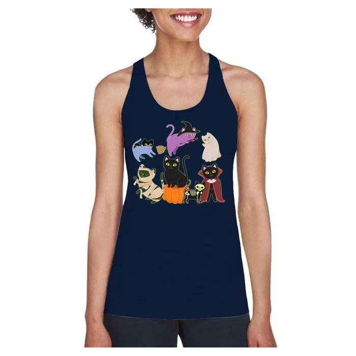 Funny Cute Halloween Costume Cats Kitties Women's Racerback Tank