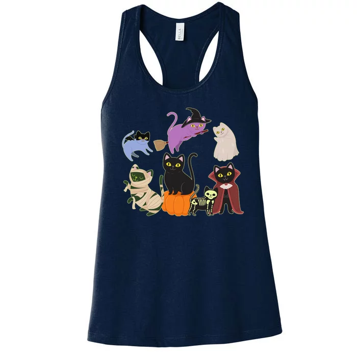 Funny Cute Halloween Costume Cats Kitties Women's Racerback Tank