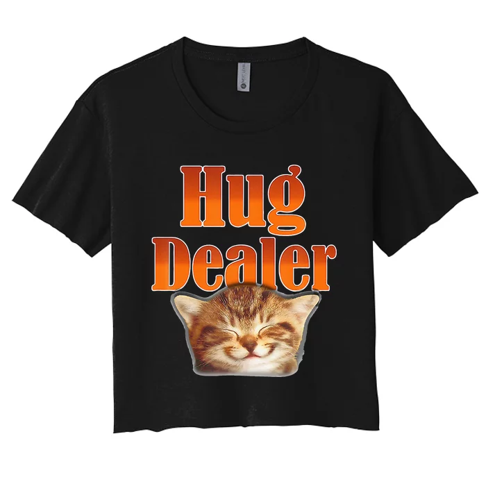 Funny Cat Hug Dealer Cute Kitty For Feline Fans Women's Crop Top Tee