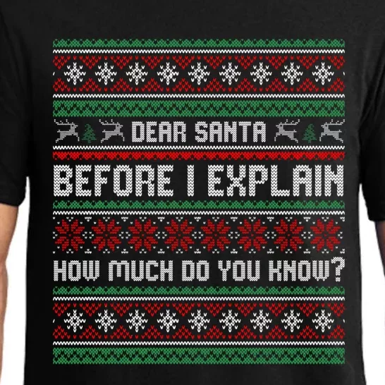 Funny Christmas Holiday Adults Dear Santa I Can Explain Gift Pajama Set