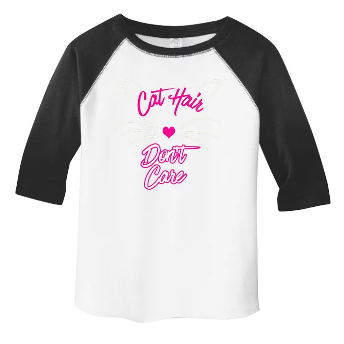 Funny Cat Hair Dont Care Toddler Fine Jersey T-Shirt