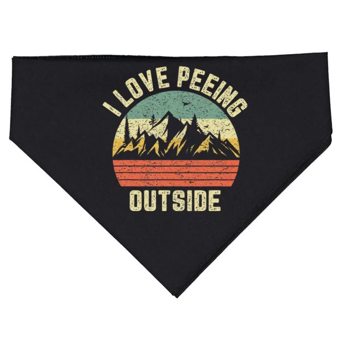 Funny Camping Hiking Outdoors I Love Peeing Outside USA-Made Doggie Bandana