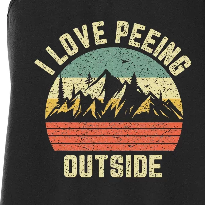 Funny Camping Hiking Outdoors I Love Peeing Outside Women's Racerback Tank