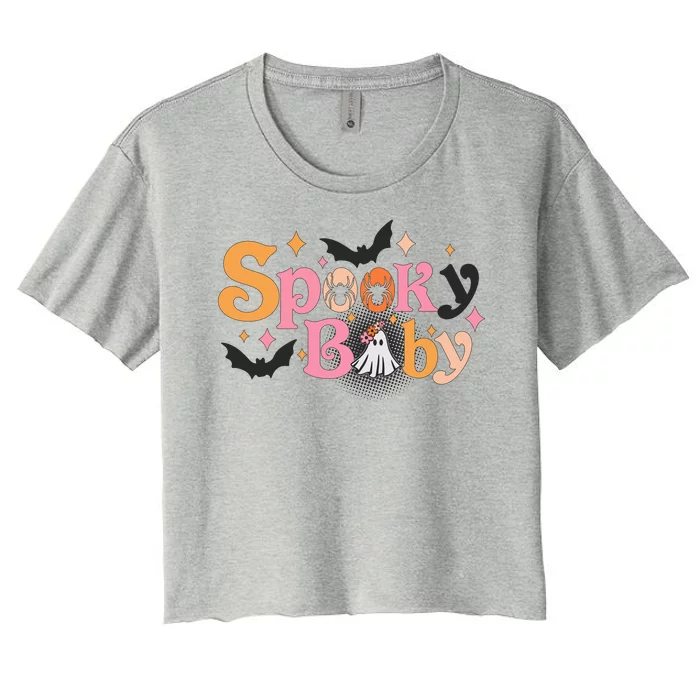 Funny Cute Halloween Spooky Baby Women's Crop Top Tee