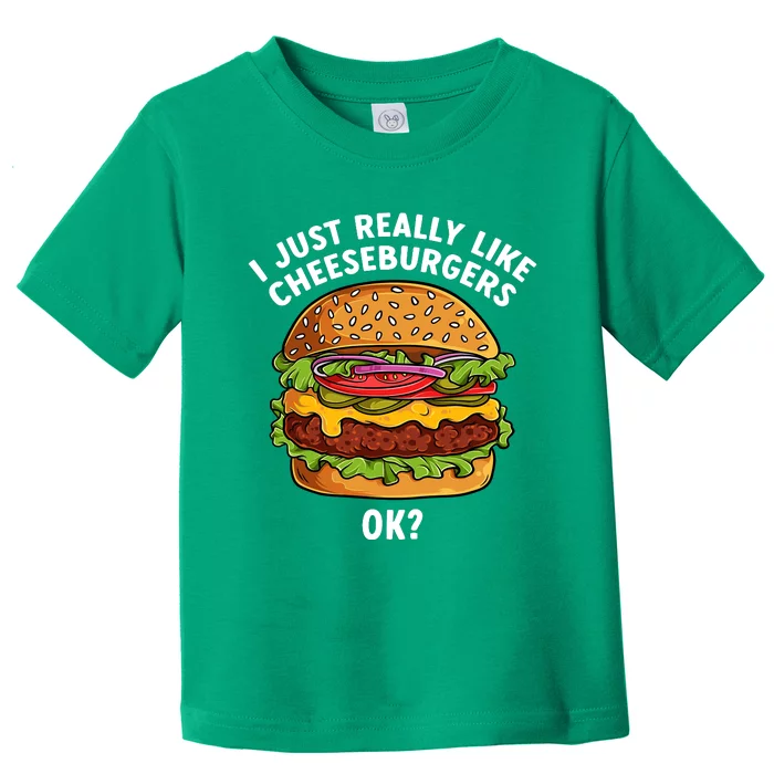 Funny Cheeseburger Hamburger Art Food Burger Lover Toddler T-Shirt