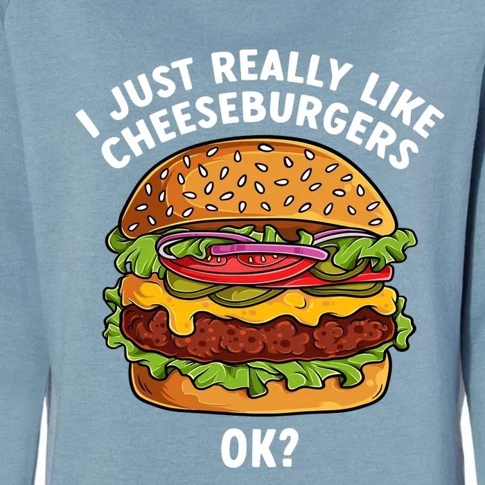 Funny Cheeseburger Hamburger Art Food Burger Lover Womens California Wash Sweatshirt