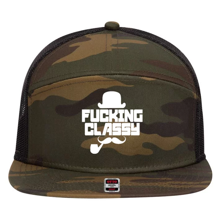 Fucking Classy Humor 7 Panel Mesh Trucker Snapback Hat