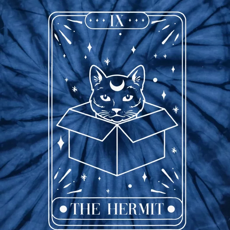 Funny Cat Hermit Tarot Card Witch Astrology Occult Halloween Tie-Dye T-Shirt