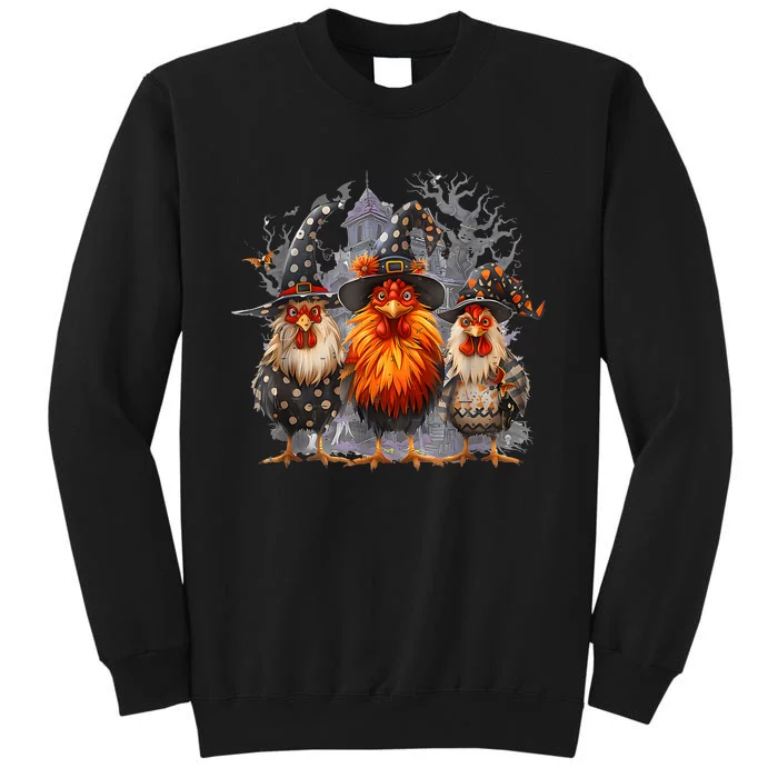 Funny Chicken Halloween Costume Spooky Season Chickens Witch Tall Sweatshirt