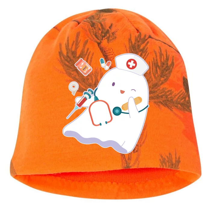 Funny Cute Halloween Nurse Ghost Kati - Camo Knit Beanie