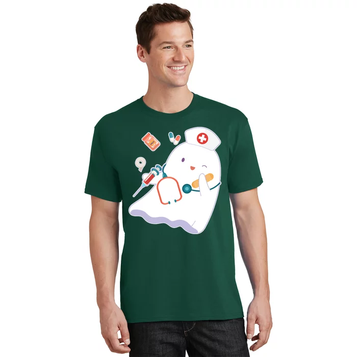 Funny Cute Halloween Nurse Ghost T-Shirt