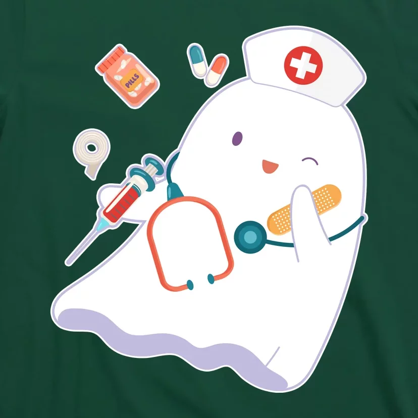 Funny Cute Halloween Nurse Ghost T-Shirt