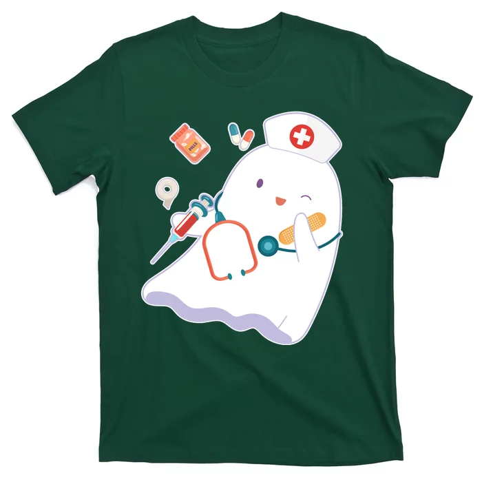 Funny Cute Halloween Nurse Ghost T-Shirt