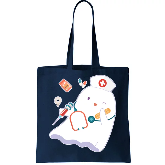 Funny Cute Halloween Nurse Ghost Tote Bag