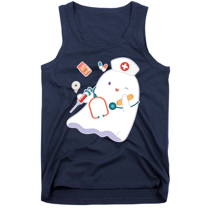 Funny Cute Halloween Nurse Ghost Tank Top