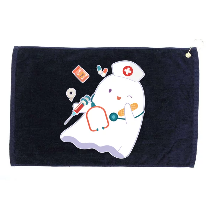 Funny Cute Halloween Nurse Ghost Grommeted Golf Towel