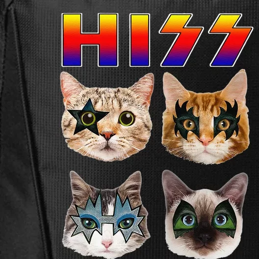 Funny Cat Hiss Rock And Roll For Cat Lover Cat Dad Cat Mom City Backpack